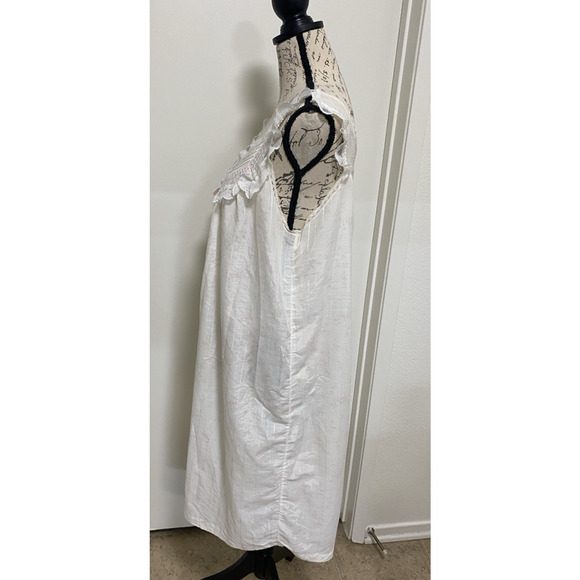 Vintage Barbizon Nightgown Womens White Lace Trim Floral Ribbon Sleepwear Ruffle - Picture 5 of 9